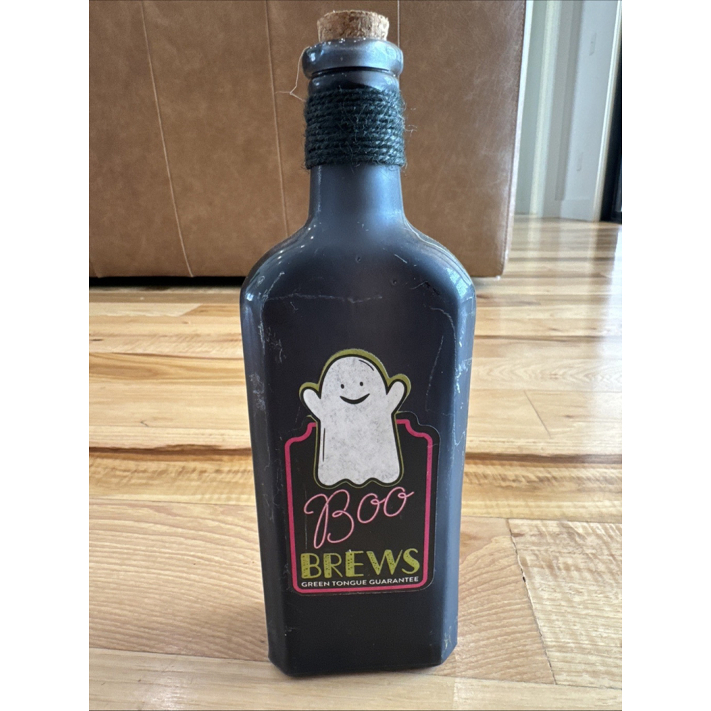 Ashland Electric Halloween Glass Bottle Tabletop Decor Boo Brews